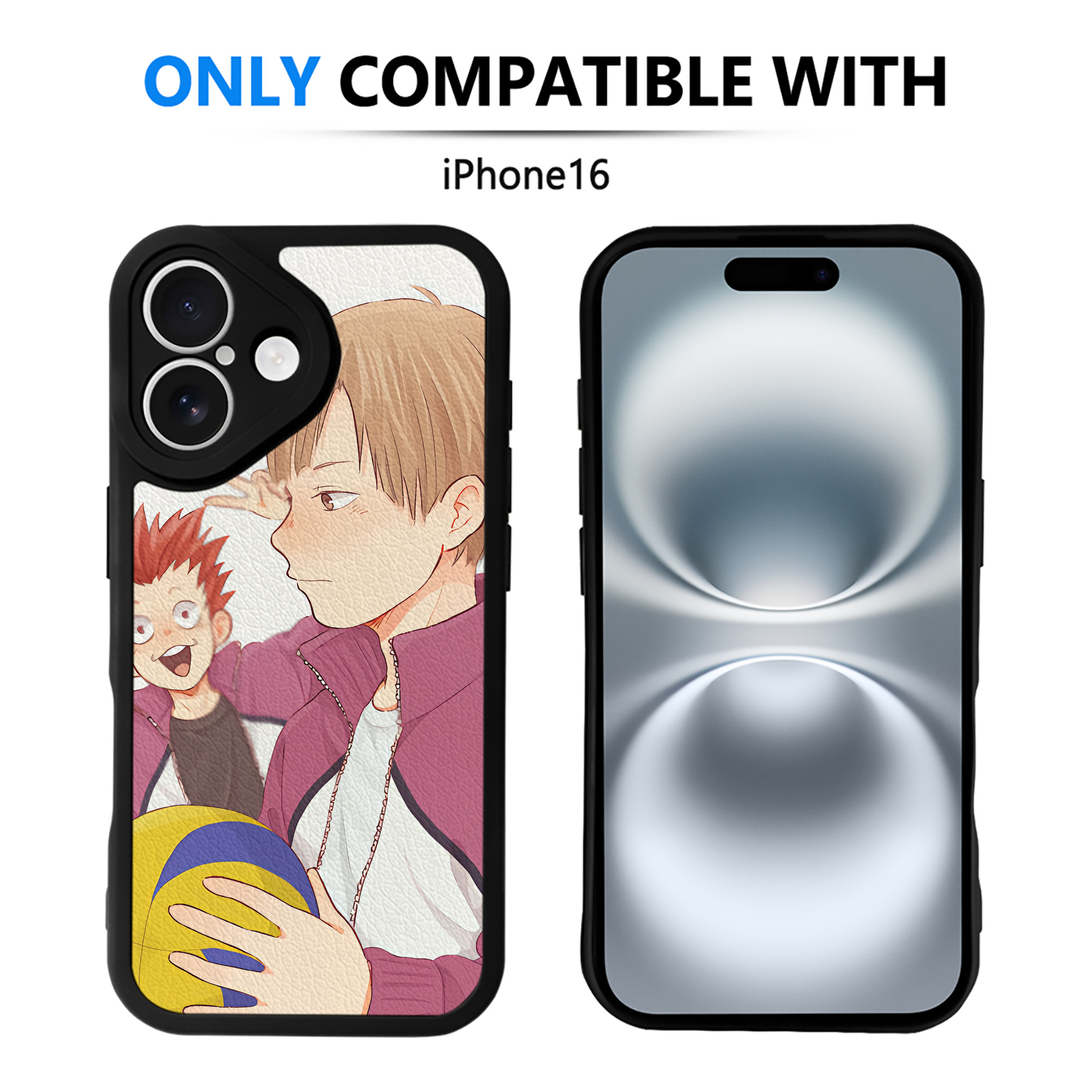 （画像用） ハイキュー!! Haikyu!! 【iPhone 16シリーズ対応】シリコンスマホケース（レザー調） 材質：シリコン